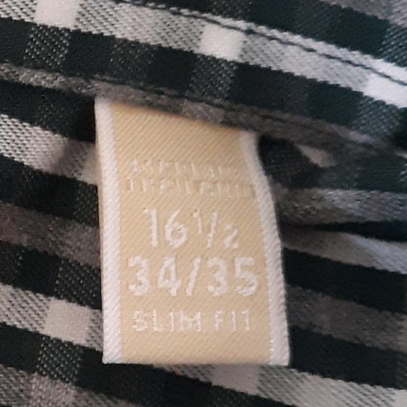 Michael Kors Dress Shirt Large Button Down 16.5 34/35 Green Gray Plaid Collared - Picture 3 of 6